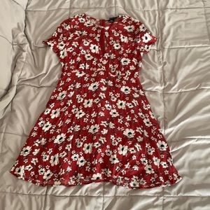Red floral dress
